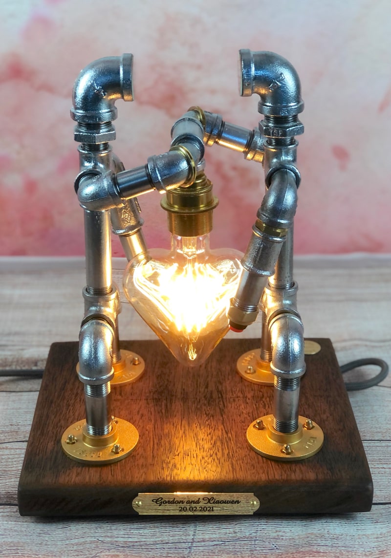 Together Forever Industrial Steampunk Pipe Lamp